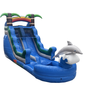 #20 = 14′ Dolphin Water Slide – 25’L × 9’W × 14’H