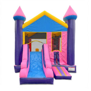 #118 = Castle Front Slide Pink with 2 Pops – 17’lx13wx15h